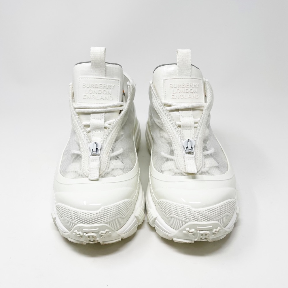 Burberry Arthur White Mesh Low Top Sneakers Chunky Shoes Made In Italy Size 37 - Picture 8 of 15